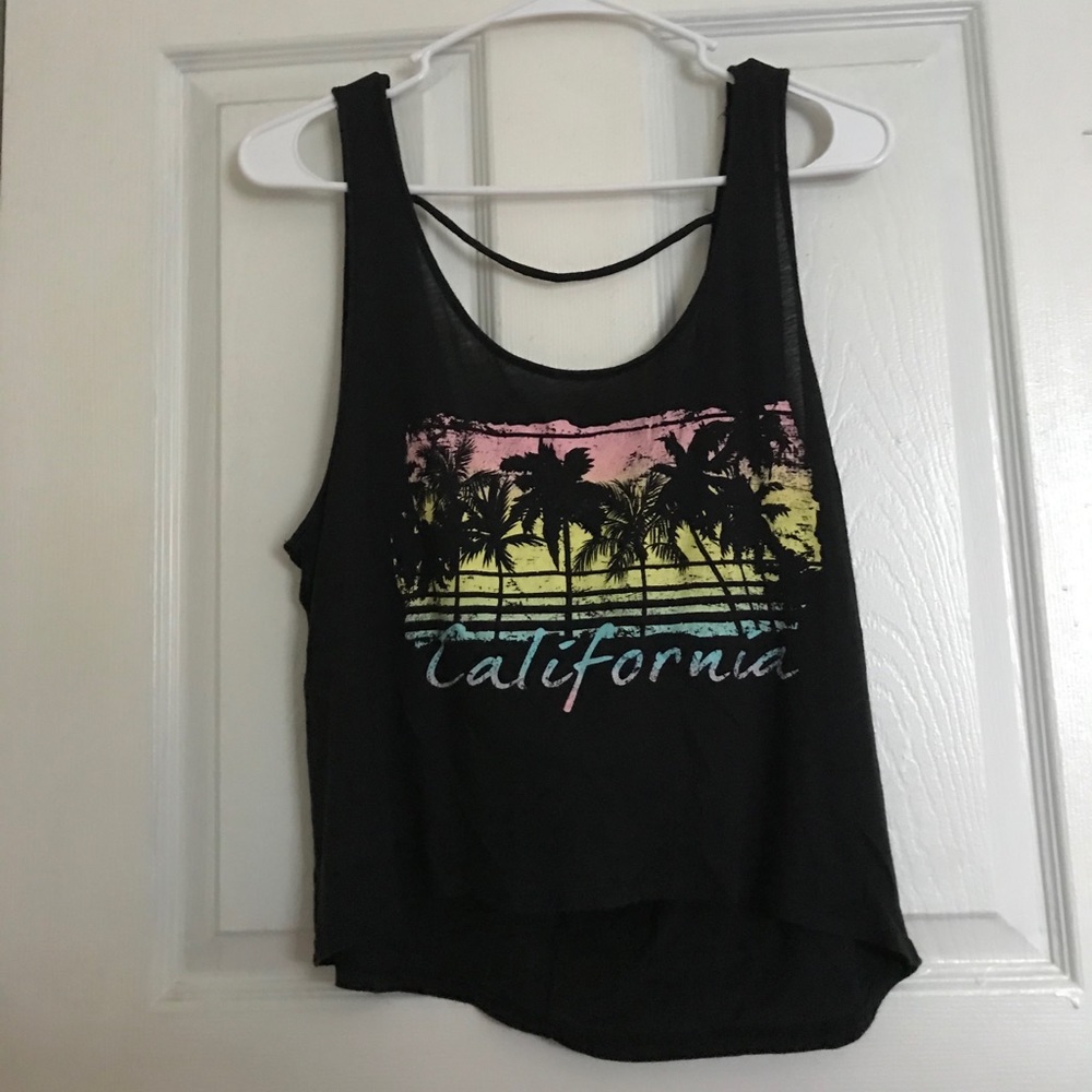 Black Cropped California Tank Top 🌈🖤